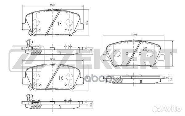 Колодки передние Hyundai/Zekkert/ BS1884 Zekkert