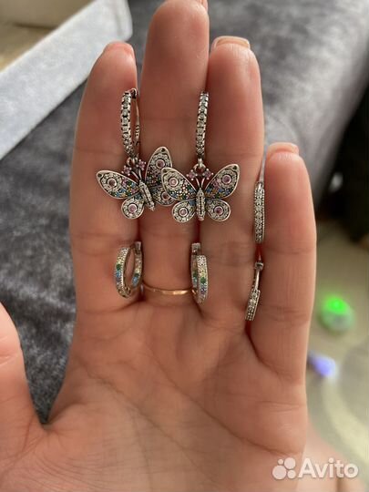 Сережки серебро 925