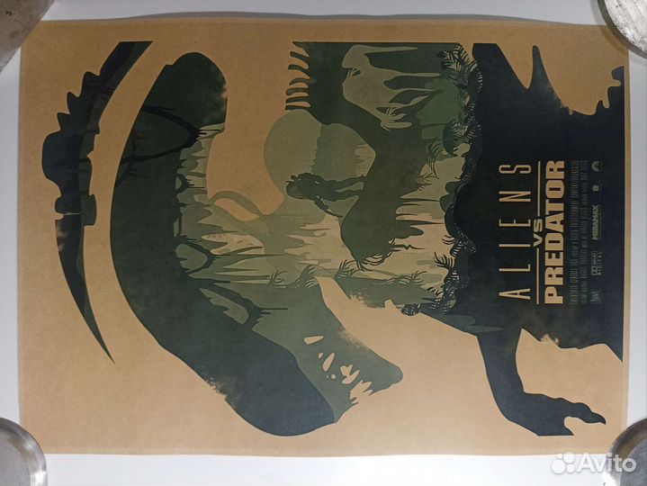 Постер плакат картина Чужой против хищника
