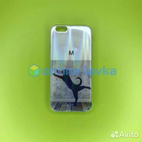 Чехол пластик принт для iPhone 6 / 6s киса с цвето