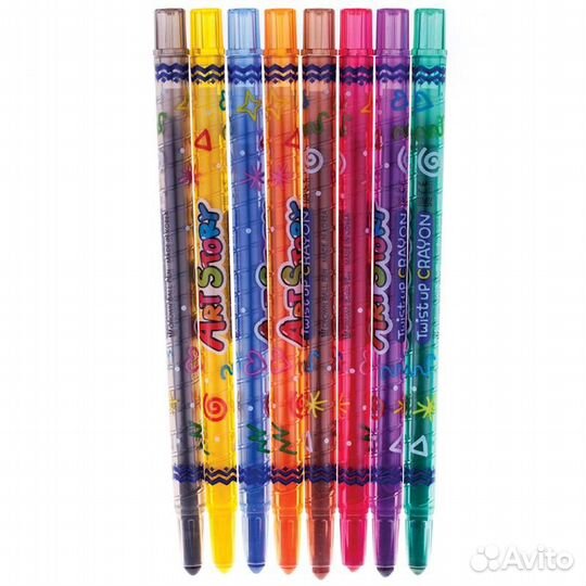 Карандаши восковые Crown 8 цветов