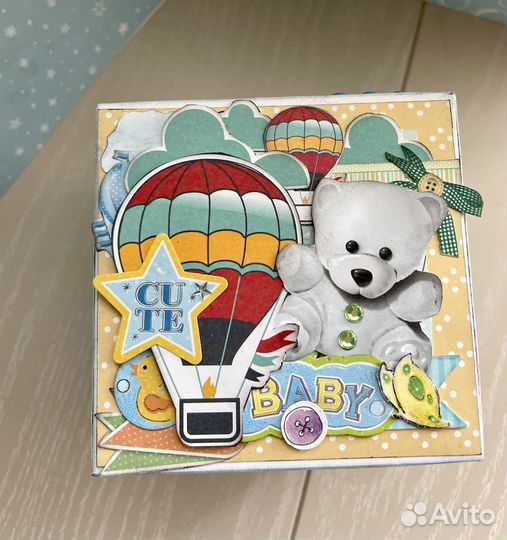 Открытка коробка детская