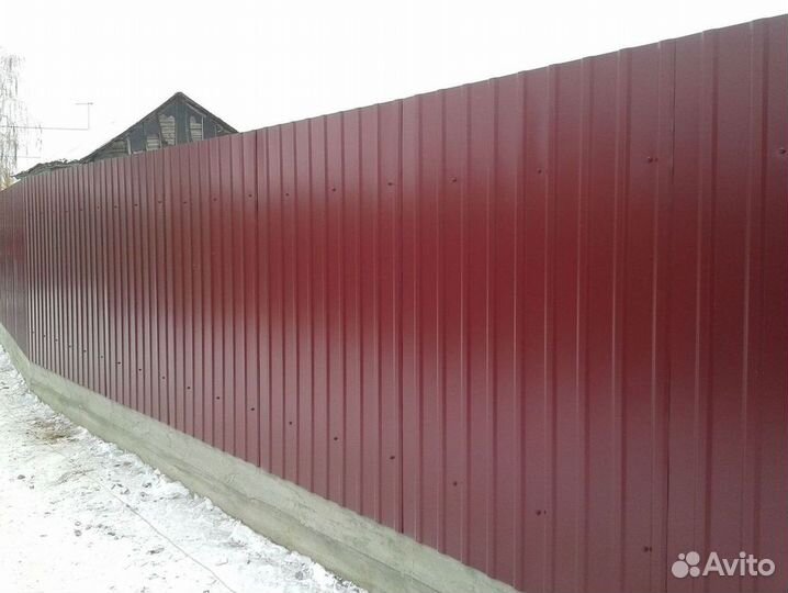 Профлист (профнастил) для забора цветной