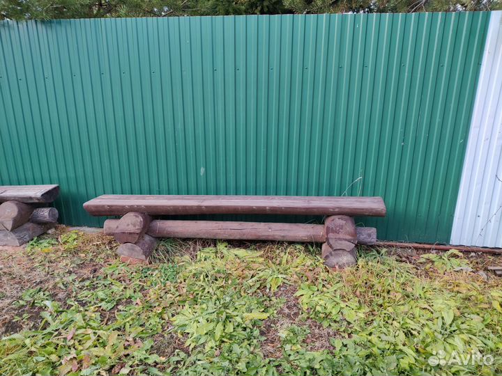 Лавка деревянная садовая