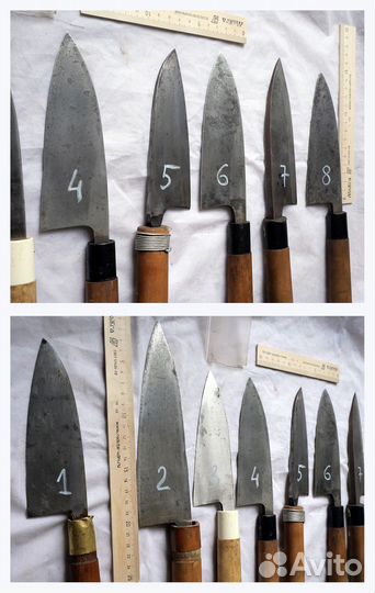 Япония Ковка Клеймо Кухонные старинные ножи