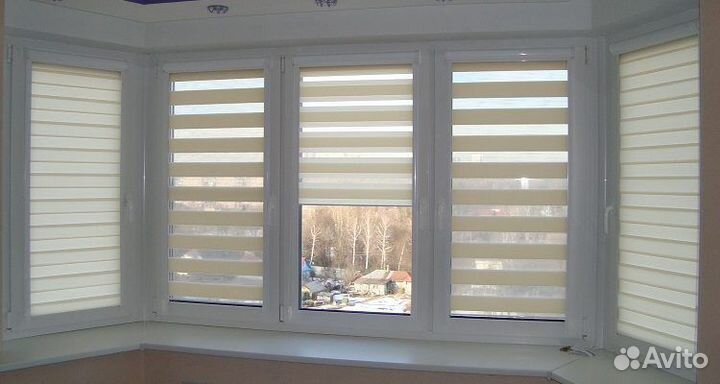 Жалюзи и рулонные шторы Зебра на окна