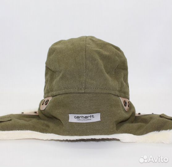 Шапка ушанка Carhartt зеленая
