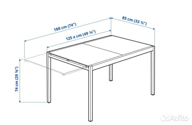 Стол стеклянный кухонный IKEA
