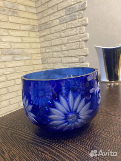 Конфетница цветное стекло СССР