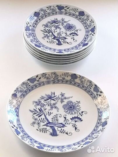 Тарелка блюдо Синий лук Чехословакия Богемия