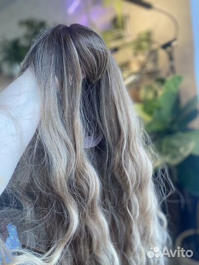 Парик из термоволокна блонд локоны