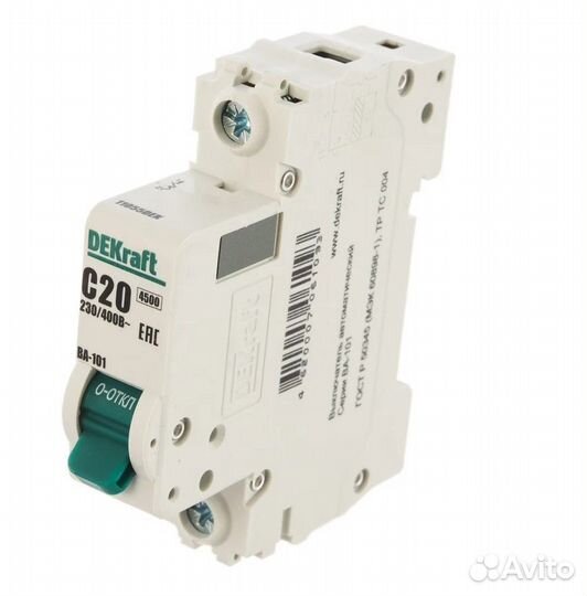 Автоматический выключатель DEKraft ва101-1P-020A-C