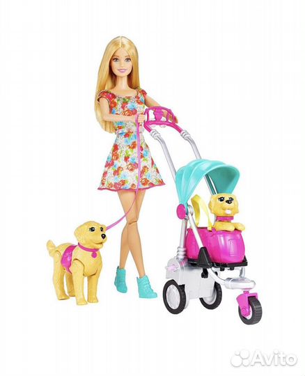 Барби прогулка со щенками
