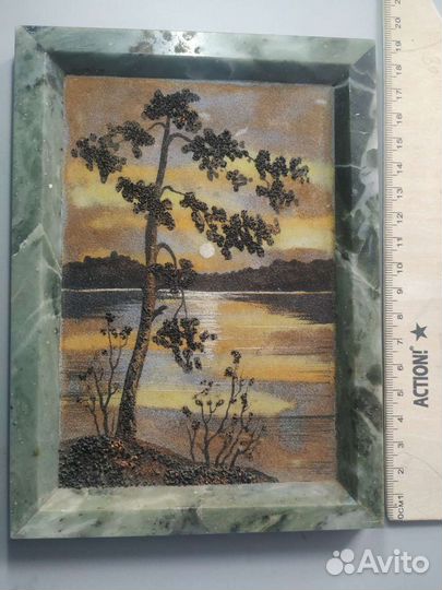 Картина пейзаж из полудрагоценных камней