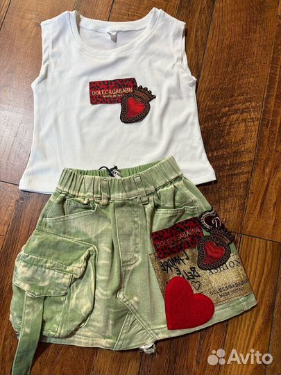 Джинсовая юбка с шортами для девочки 110-152/158