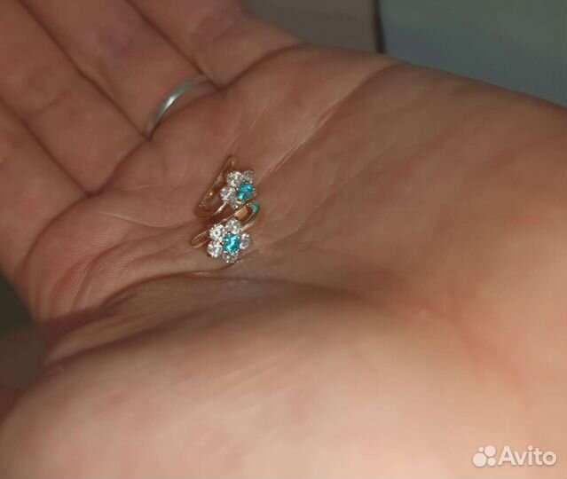 Серьги детские золотые 585