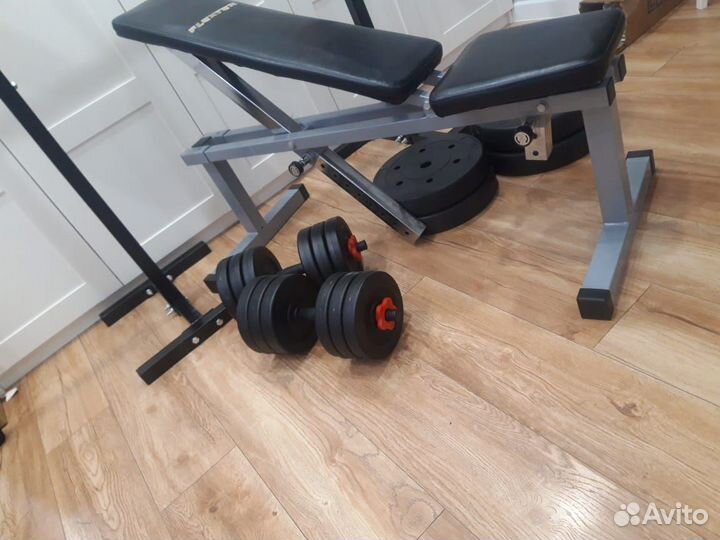 Скамья, стойки + 110кг