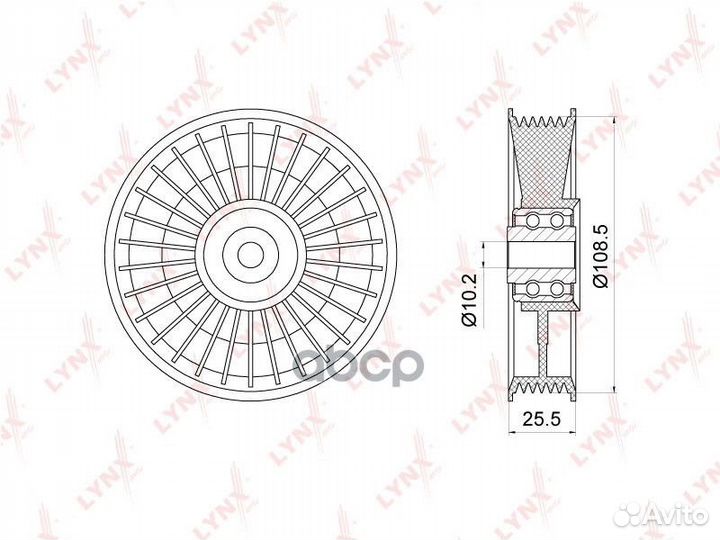 Ролик обводной приводного ремня PB7077 lynxauto