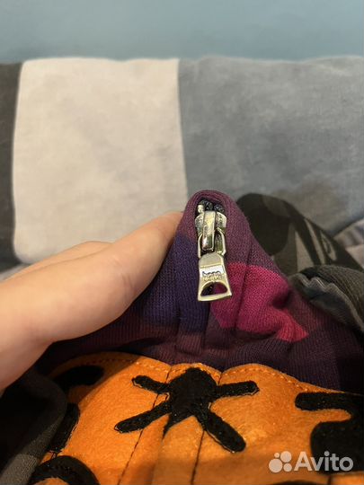 Bape double tiger shark full zip hoodie black