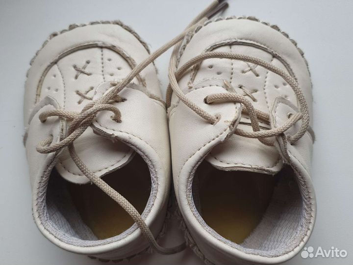 Белые кожаные кеды,детские