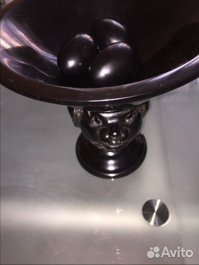 Ваза из массива Гагата(чёрный янтарь,чёрная амбра