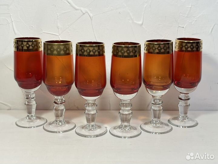 Рюмки и бокалы рубиновое стекло, СССР