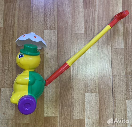 Игрушка-каталка Черепашка с ручкой