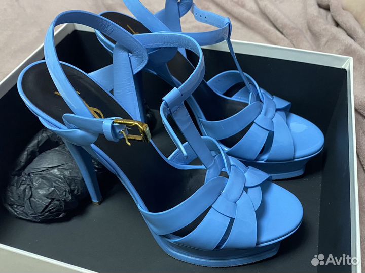 Кожаные босоножки Saint Laurent