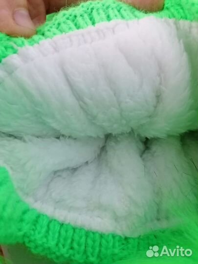 Шапка зимняя для девочки салатовая