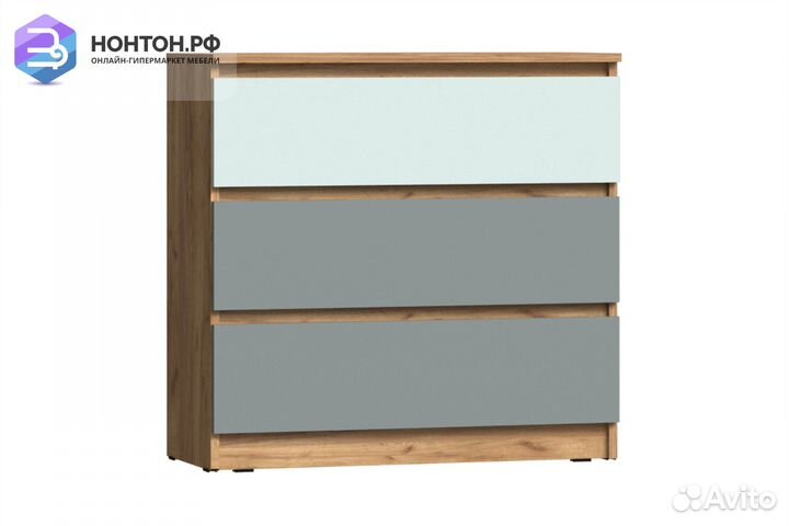 Комод с 3 ящиками Челси Color 800 мята / сумеречны