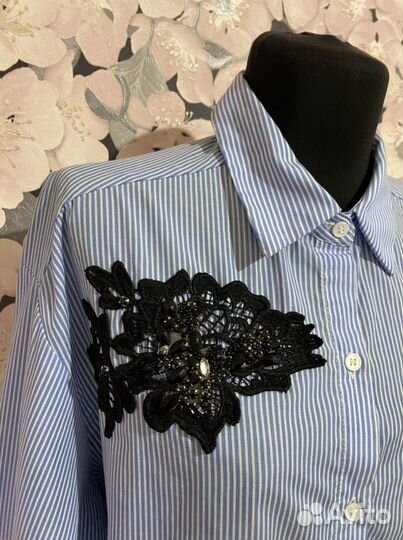 Рубашка Zara отличное сост. размер S M 42 44 46