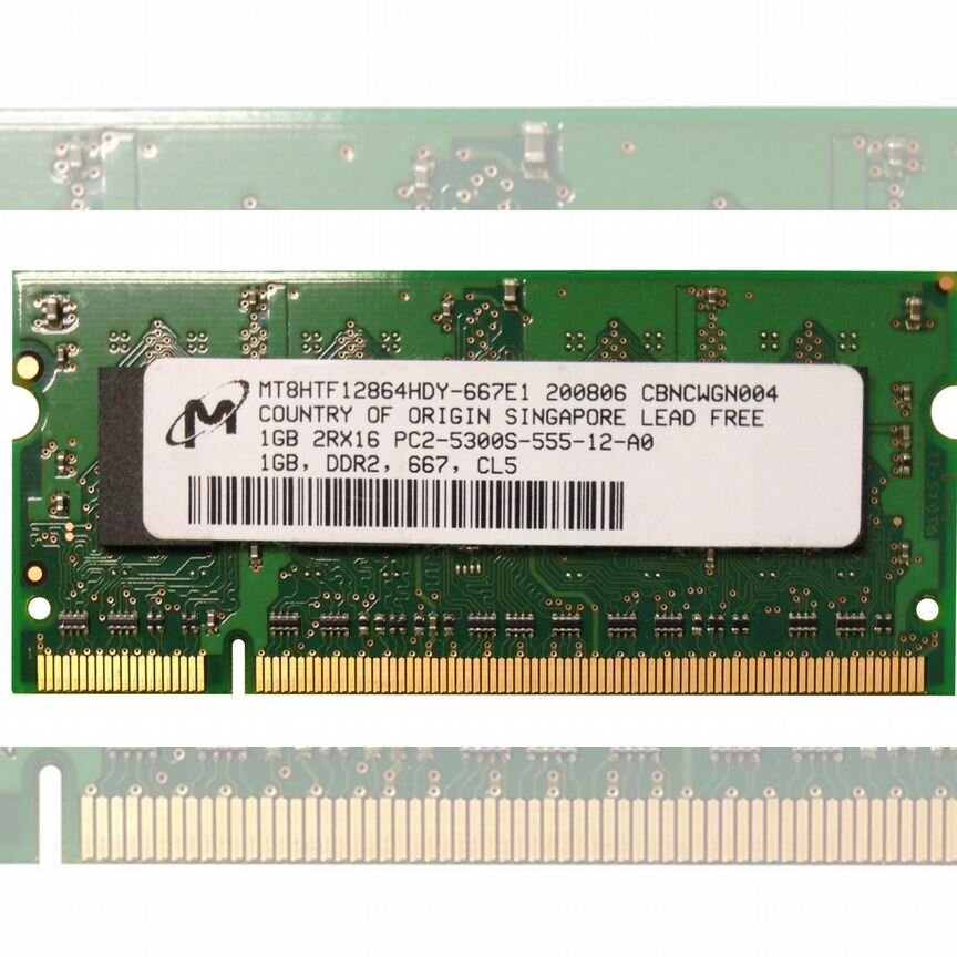 [MT8HTF12864HDY-667E1] Оперативная Память Micron 1gb Mt8htf12864hdy-667e1