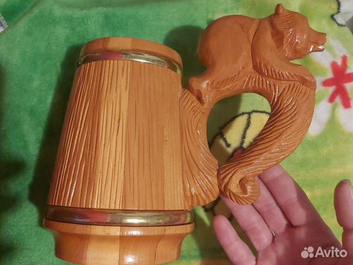 Пивная деревянная кружка