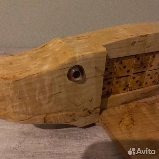 Домино «Щука» (Карельская береза)