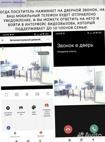 Звонок Беспроводной Дверной С Камерой (Арт.24898)