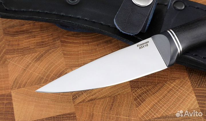 Нож Лиса сталь 95х18, рукоять черный граб