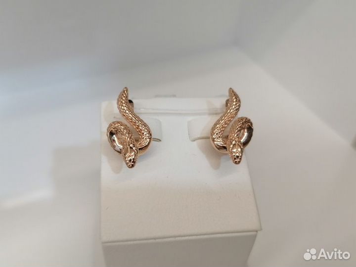 Золотые серьги без камня 585* (Мармелад)