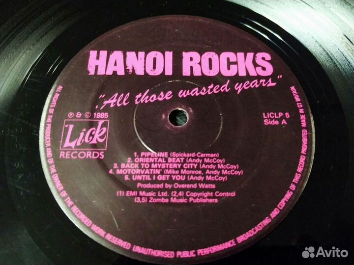 Hanoi Rocks All Those Wasted Years винил glam