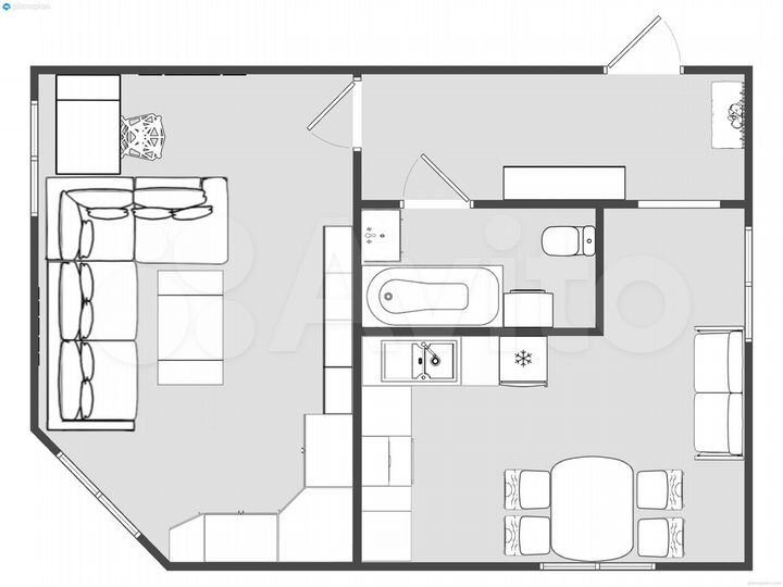 1-к. квартира, 47,1 м², 2/3 эт.