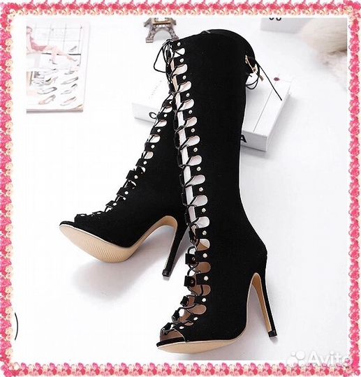 Сапоги на шнуровке