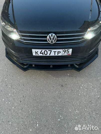 Губа на передний бампер volkswagen polo 5