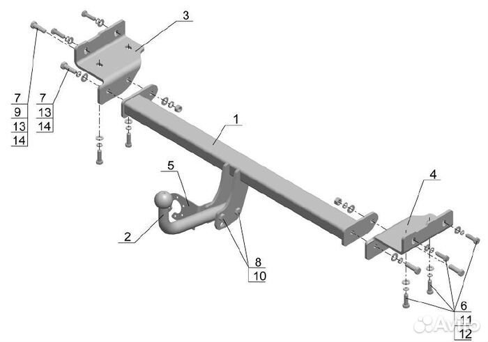 Фаркоп (тсу) на hyundai IX35 2010-2015 / sportage