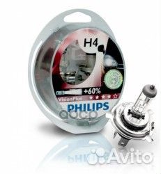 Лампа галогеновая H4 VisionPlus +60 12V 60/55W