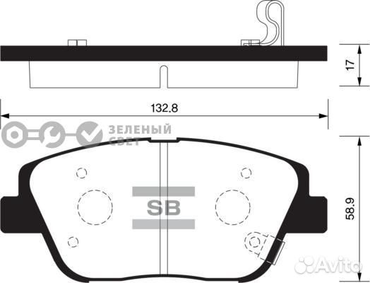 Sangsin brake SP1398 Колодки тормозные передние KI