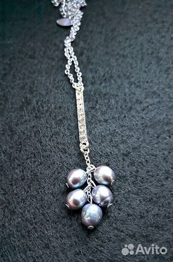 Подвеска с черным жемчугом