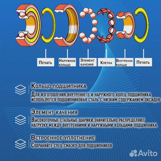 Универсал. подшипник 6*10*3 ZZ с метал-м пыльником