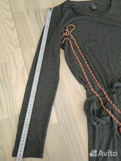 Платье трикотажное серое Ichi р. M