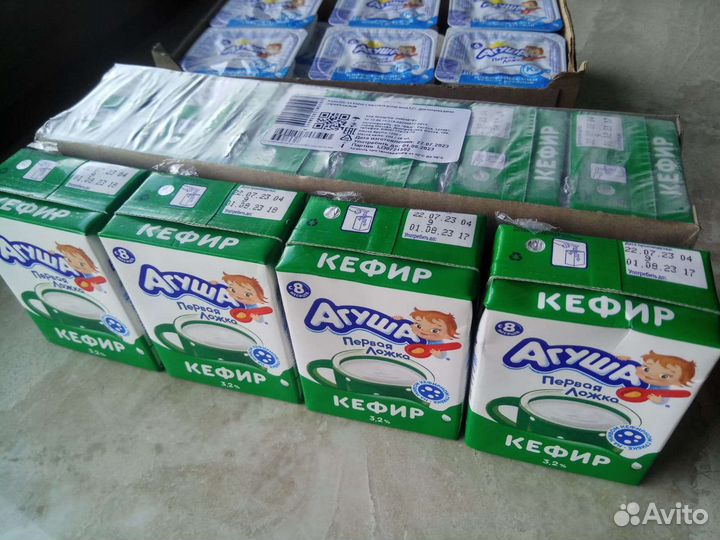 Агуша кефир и творожок свежие
