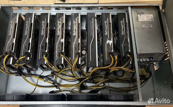 Видеокарта rx 580 8gb 8шт + тушка