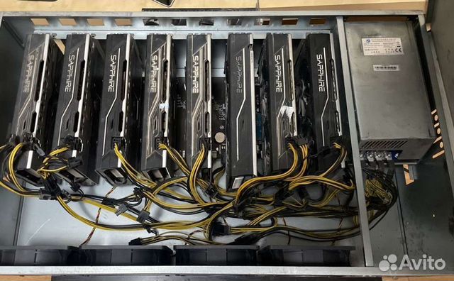 Видеокарта rx 580 8gb 8шт + тушка